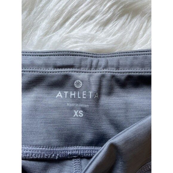 ATHLETA Lot Of 2  Gray and Pink & Blue And  White Yoga Workout Leggings Size XS - Picture 5 of 12